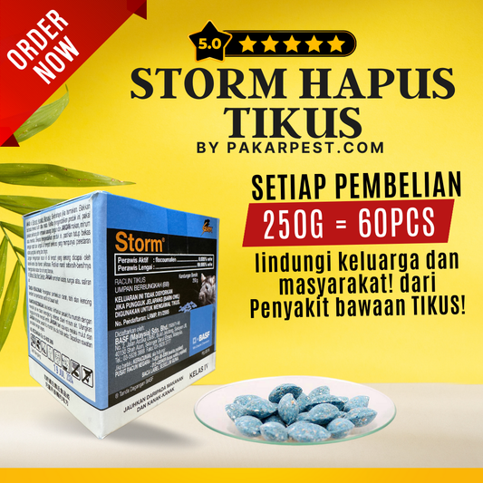 Penghapus Tikus | Racun Tikus | Rat Poison | Storm®️ Rodenticide (250g / 60 pieces)